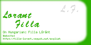 lorant filla business card